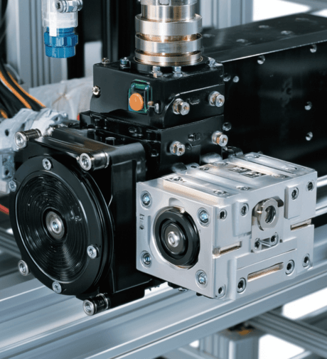 Compact Dual Servo Motor System with Precision Gearing