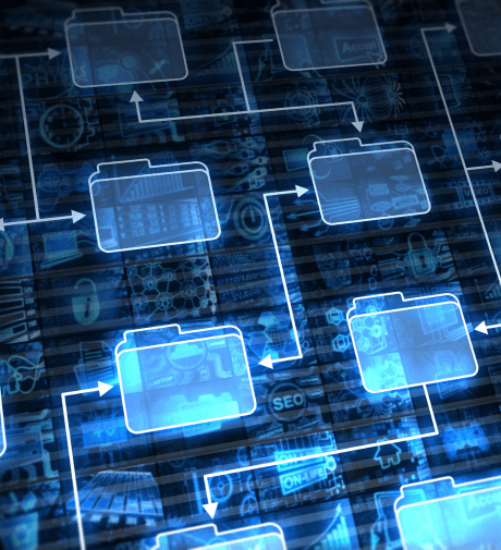 Flowchart representing HMI system data processes and automation