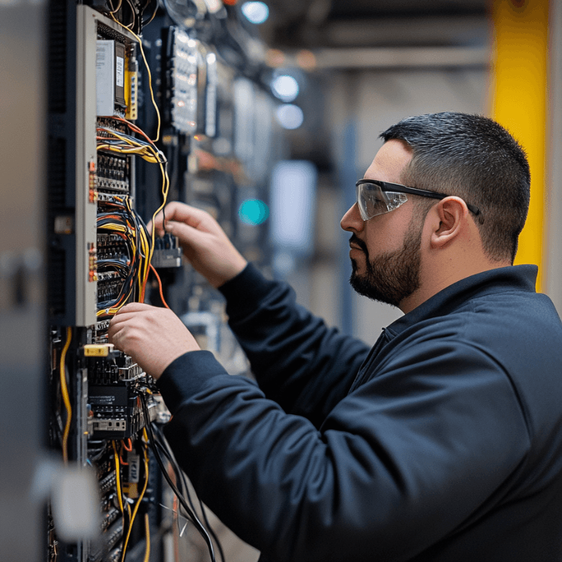 Industrial Control Panel Maintenance by a Technician