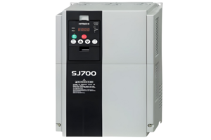 Hitachi SJ700 variable frequency drive with front control panel.