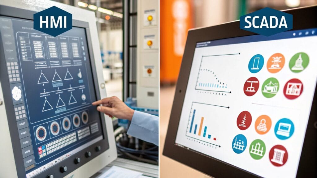 alt text: HMI vs SCADA Difference